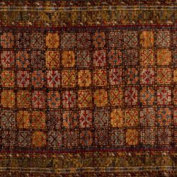Balouch rectangular 3' 7" by 5' 1" rug with geometric pattern from Afghanistan