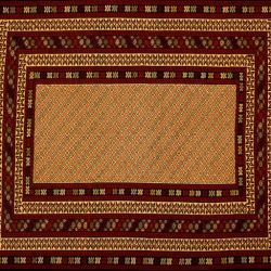 Somakh rectangular 4' 4" by 6' 2" rug with geometric pattern from Afghanistan