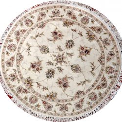 Nain round 4ft rug with floral pattern from China