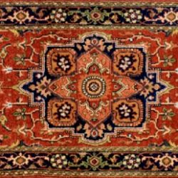 Serapi runner 2' 6" by 5' 11" rug with medallion pattern from India - Rust & Navy Blue