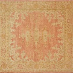Oushak square 10' 0" by 10' 0" rug with all-over pattern from China