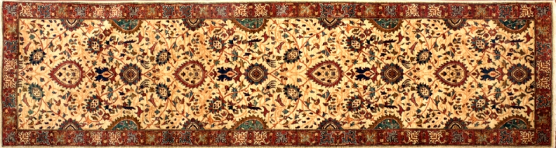 Farahan runner 2' 9" by 9' 8" rug with a floral pattern made in Afghanistan with 228 knots/inch