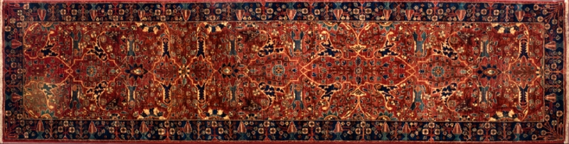 Farahan runner 2' 6" by 9' 7" rug with a floral pattern made in Afghanistan with 228 knots/inch