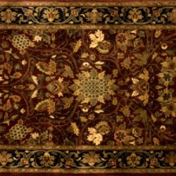 Ziegler runner 2' 7" by 6' 4" rug with all-over pattern from India - Rust & Black